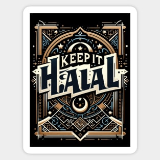 Keep It Halal Islamic Crescent Moon Geometric Design Sticker